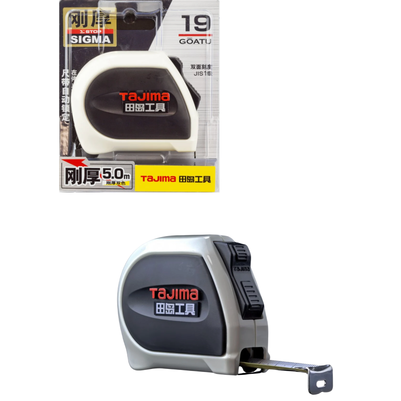 Рулетка будівельна 5м х 19мм TAJIMA (Японія) SIGMA автоматичний фіксатор