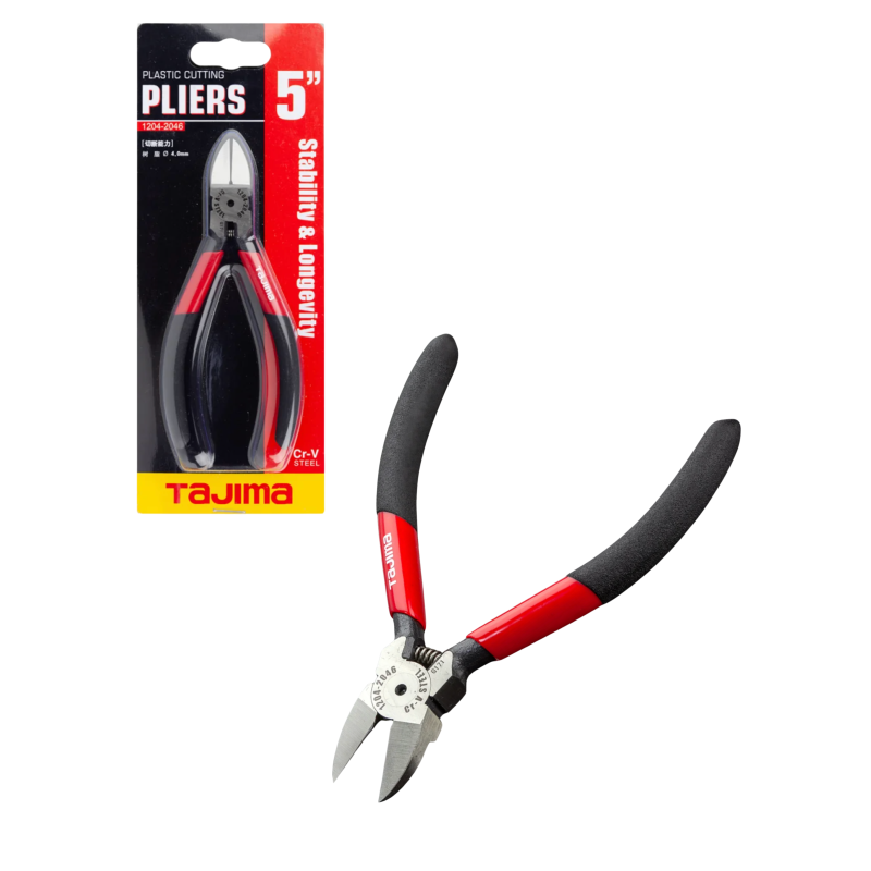 Кусачки бокорізи 125 мм TAJIMA Premium (Японія) CrV для пластику, плоскі губки