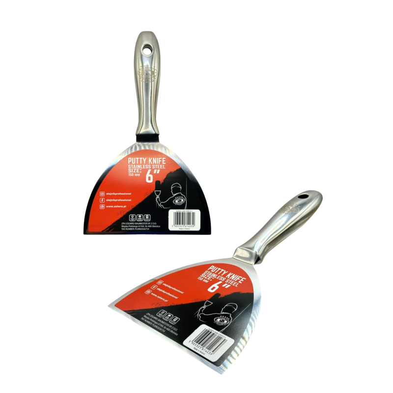 Однокомпонентний шпатель 150 мм з нержавіючої сталі із ергономічною формою OLEJNIK (124015-1)