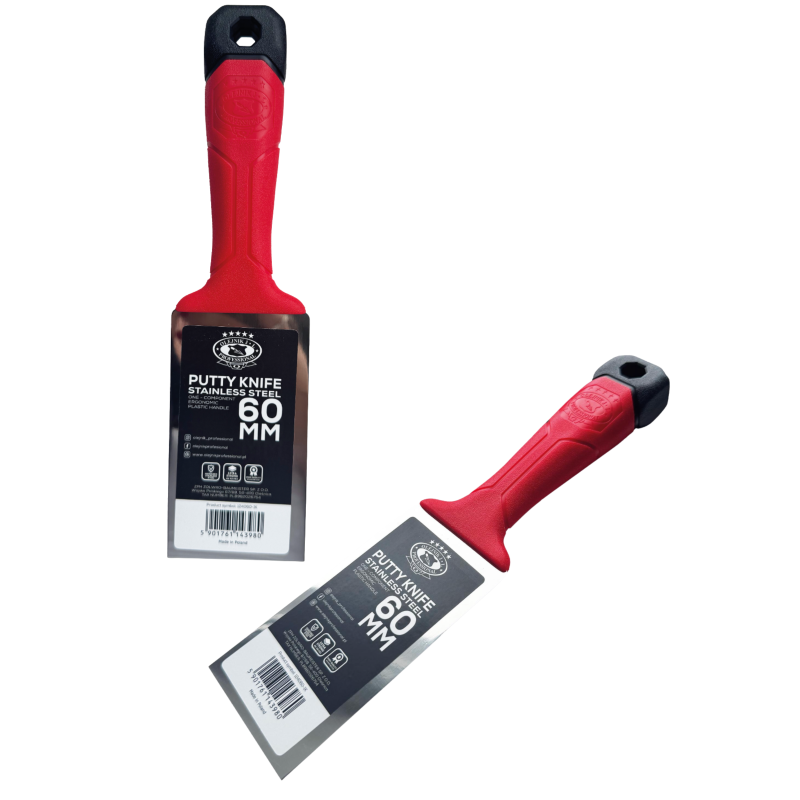 Однокомпонентний шпатель OLEJNIK 60мм із загартованої нержавіючої сталі із ергономічною формою (124060-1K)