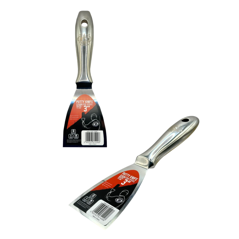 Однокомпонентний шпатель 75 мм з нержавіючої сталі із ергономічною формою OLEJNIK (124080-1)