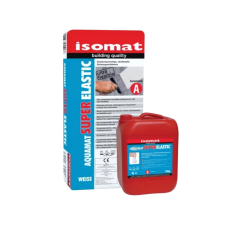 Ультраеластична двокомпонентна полімерцементна  гідроізоляція Isomat AQUAMAT-SUPERELASTIC (A+B), 30 кг, білий (210002)