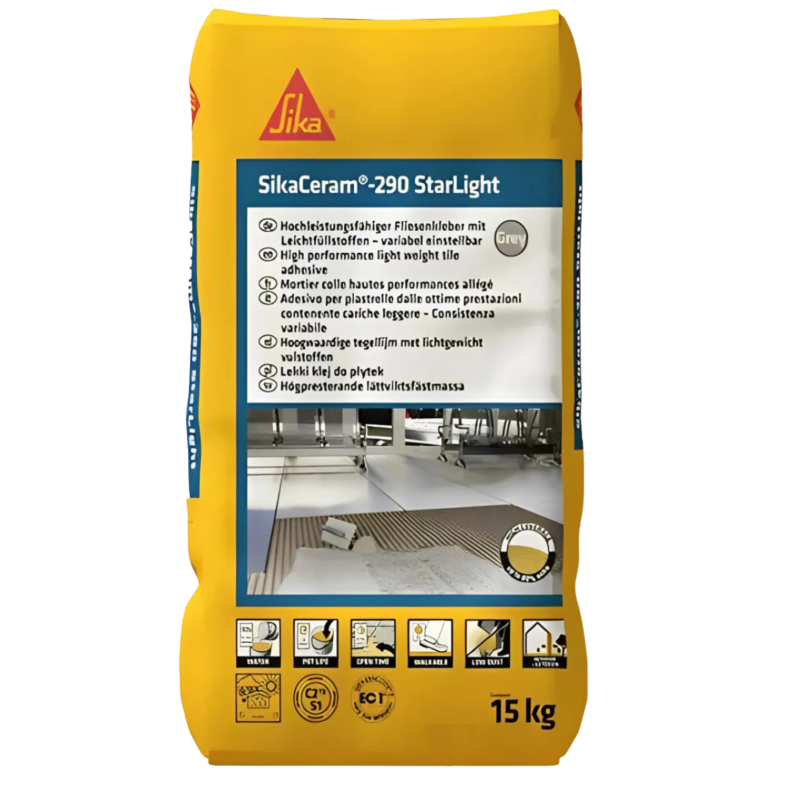 Клей плитковий легкий для великого формату Sika Ceram 290 StarLight, 15 кг