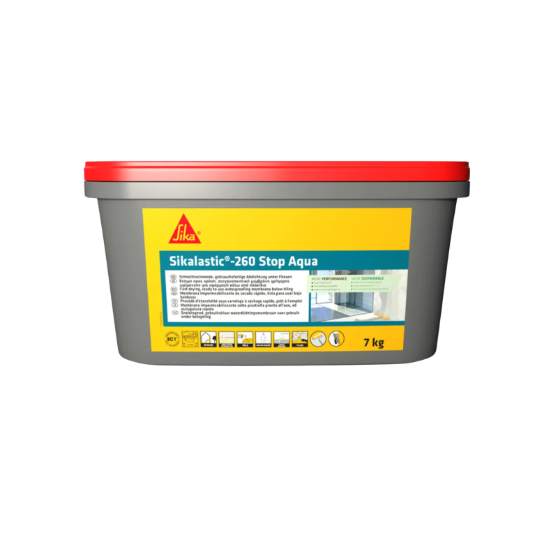 Гідроізоляція акрилова швидкотверднуча під плитку Sika Lastic 260 Stop Aqua 7 кг