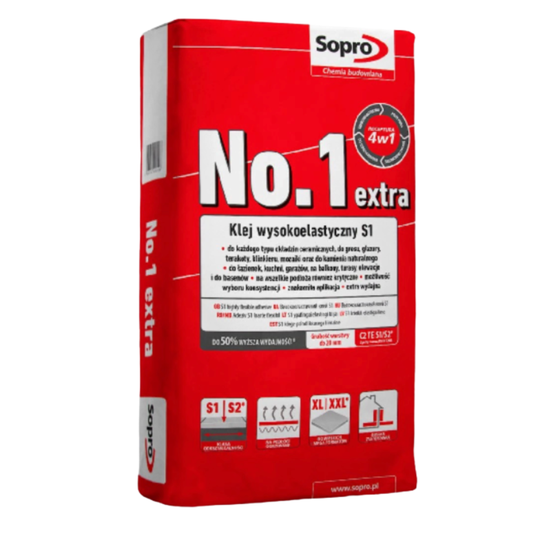 Клей для плитки Sopro №1 400 extra 22.5 кг (7740505)