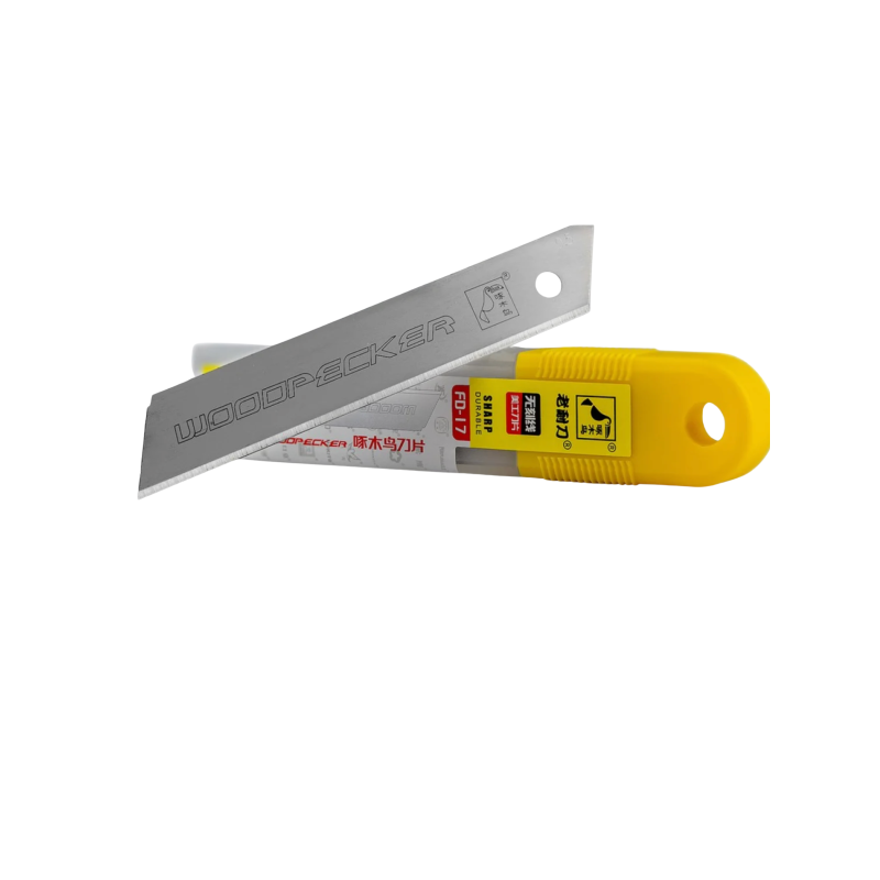 Леза для канцелярського ножа 18мм без сегментні Woodpecker сірі 10шт FD-17