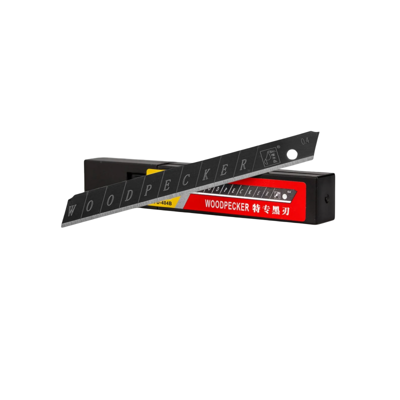 Леза для канцелярського ножа 9мм Woodpecker чорні 10шт FD-404B