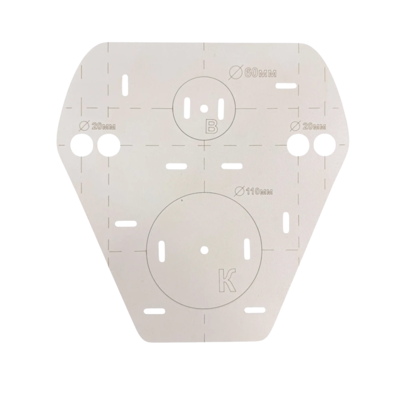 Шаблон дерев’яний (трафарет, кондуктор) для свердління отворів під інсталяцію (L104) Шаблон дерев’яний (трафарет, кондуктор) для свердління отворів під інсталяцію (L104)