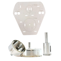 Комплект шаблон ДВП Layeron + алмазні коронки 60 / 110 / 20 мм для монтажу інсталяції (L110)