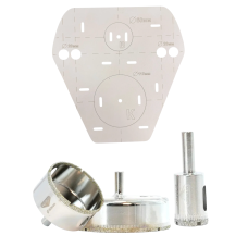 Комплект шаблон ДВП Layeron + алмазні коронки 60 / 110 / 20 мм для монтажу інсталяції (L110)