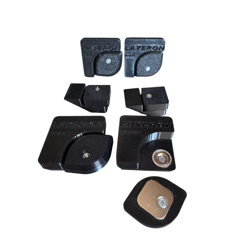 Магнітне кріплення Layeron для люка прихованого монтажу під плитку з системою CLICK-LOCK  (великий люк) з прохідними кріпленням радіусне (L0079)