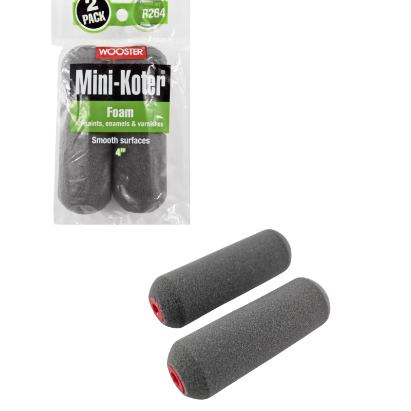 Комплект мініваликів Wooster Foam Mini-Koter R264-4, 10 см, 2 шт Комплект мініваликів Wooster Foam Mini-Koter R264-4, 10 см, 2 шт