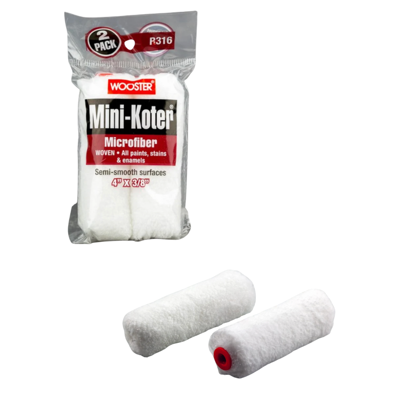 Комплект мініваликів Wooster Microfiber R316-4, 10 см, ворс 13 мм, 2 шт Комплект мініваликів Wooster Microfiber R316-4, 10 см, ворс 13 мм, 2 шт
