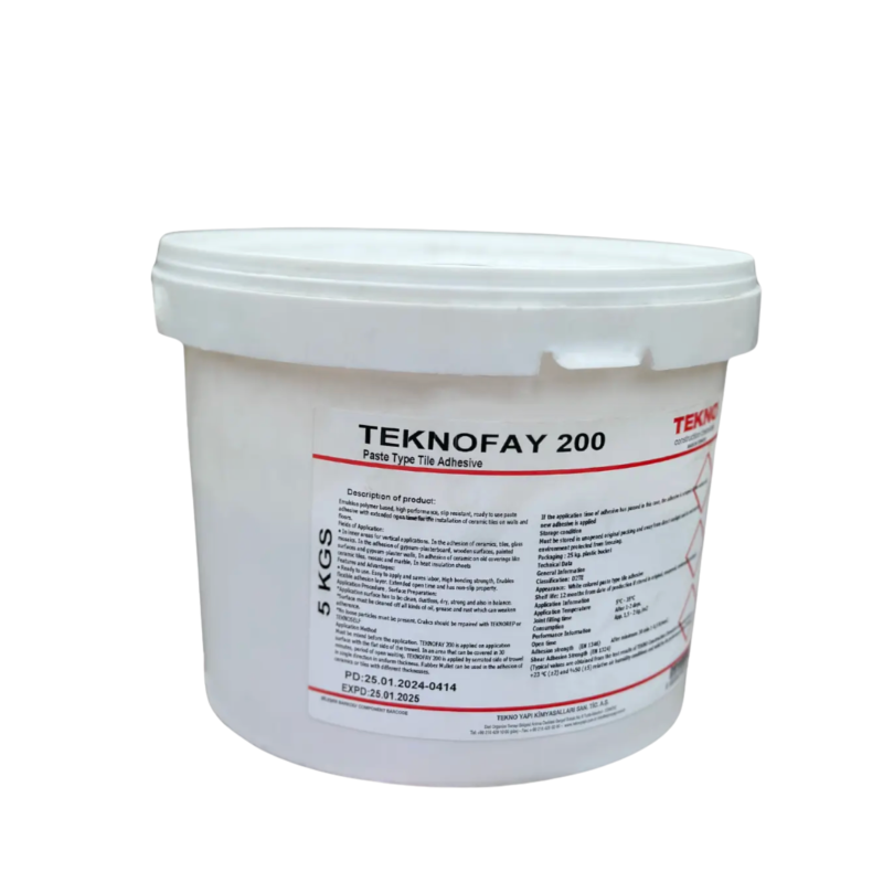 Клей D2TE для керамічної плитки Teknofay 200 білий 5 кг (TF200)