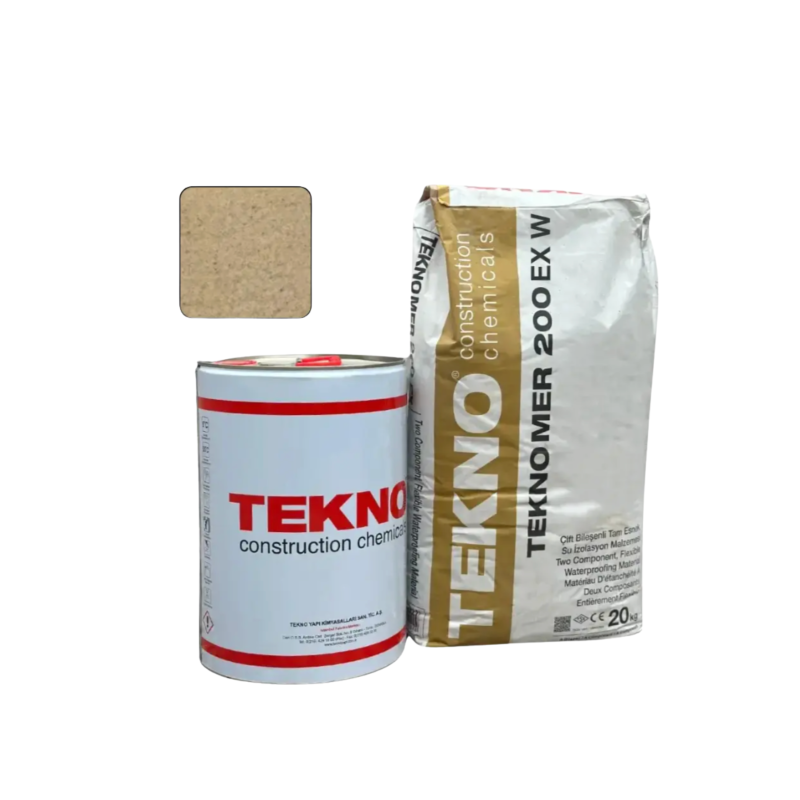 Гідроізоляція полімерцементна ультрафіолетостійка Teknomer 200 EX-W бежева 30 кг (TM200EXW)
