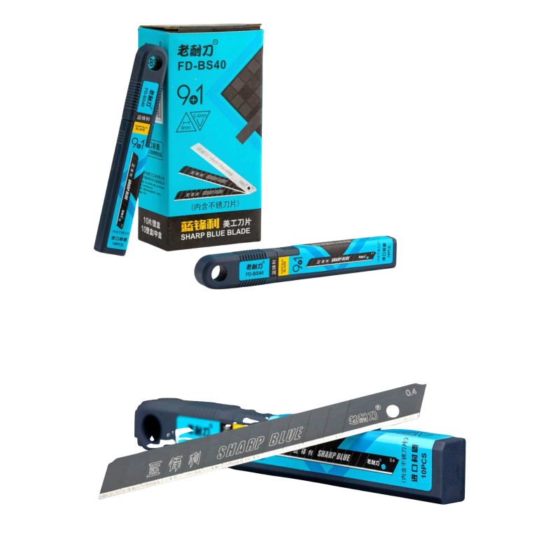 Леза для ножа 9мм чорні + 1 нержавіюче Woodpecker 10шт FD-BS40 Леза для ножа 9мм чорні + 1 нержавіюче Woodpecker 10шт FD-BS40