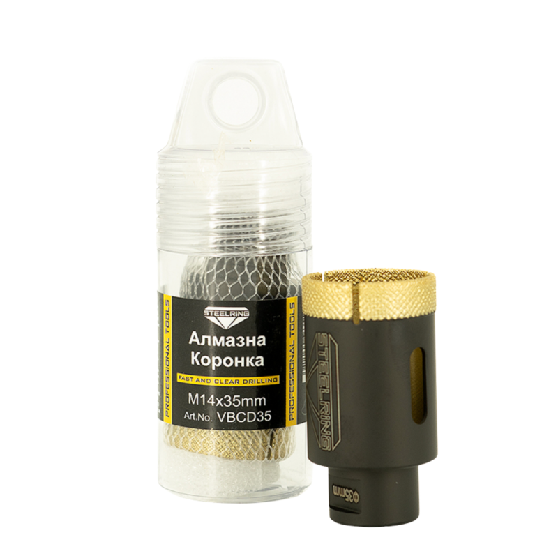 Алмазна коронка під болгарку Steelring Black M14 35 мм (VBCD35)