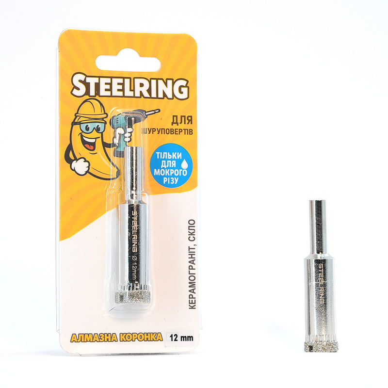 Алмазна гальванічна коронка Steelring D12 під дриль (STS12) Алмазна гальванічна коронка Steelring D12 під дриль (STS12)