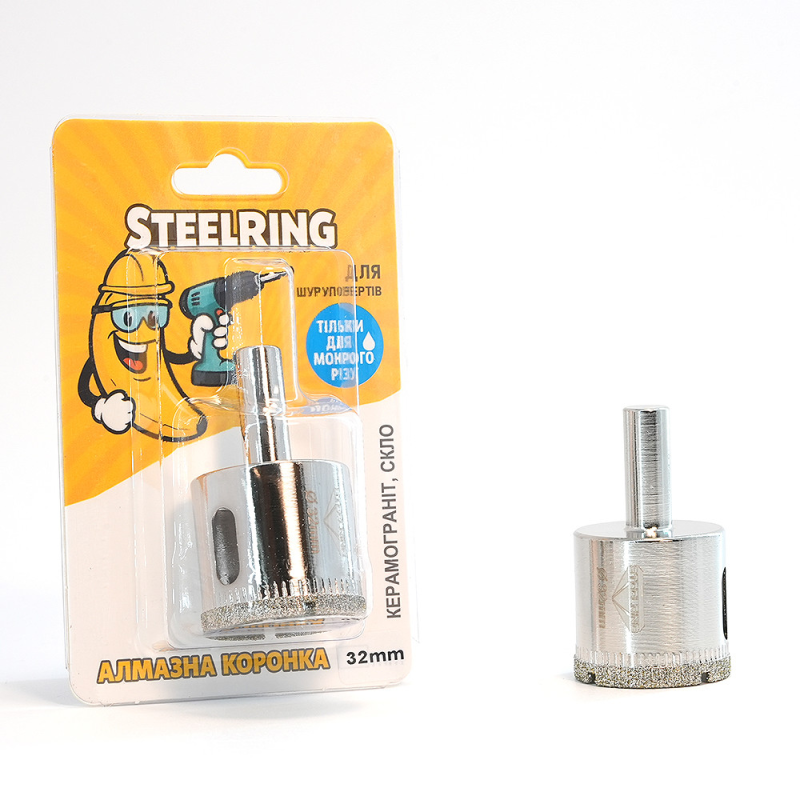 Алмазна гальванічна коронка Steelring D32 під дриль (STS32)