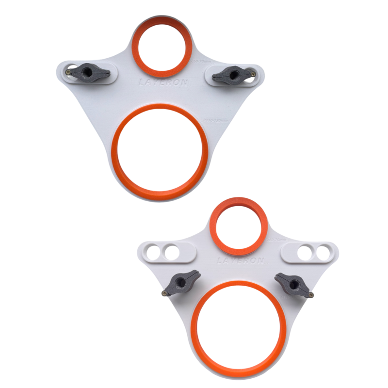 Шаблон (трафарет, кондуктор) для свердління інсталяції 2 отворів Layeron + кріплення (L0017)