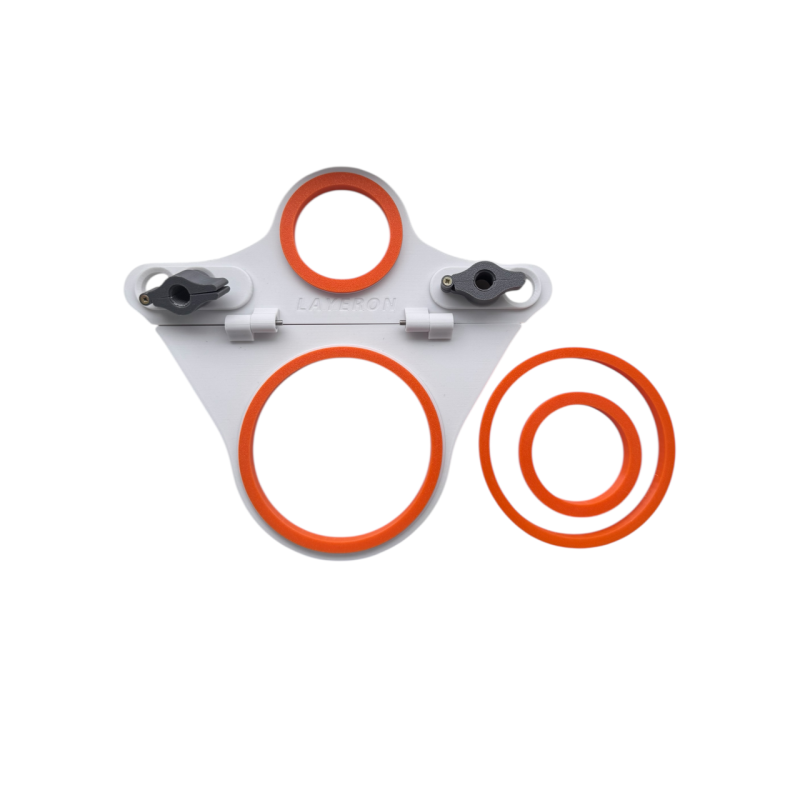 Складний шаблон-кондуктор Layeron для монтажу інсталяції на 2 отвори + кріплення + 2 кільця (L0019)