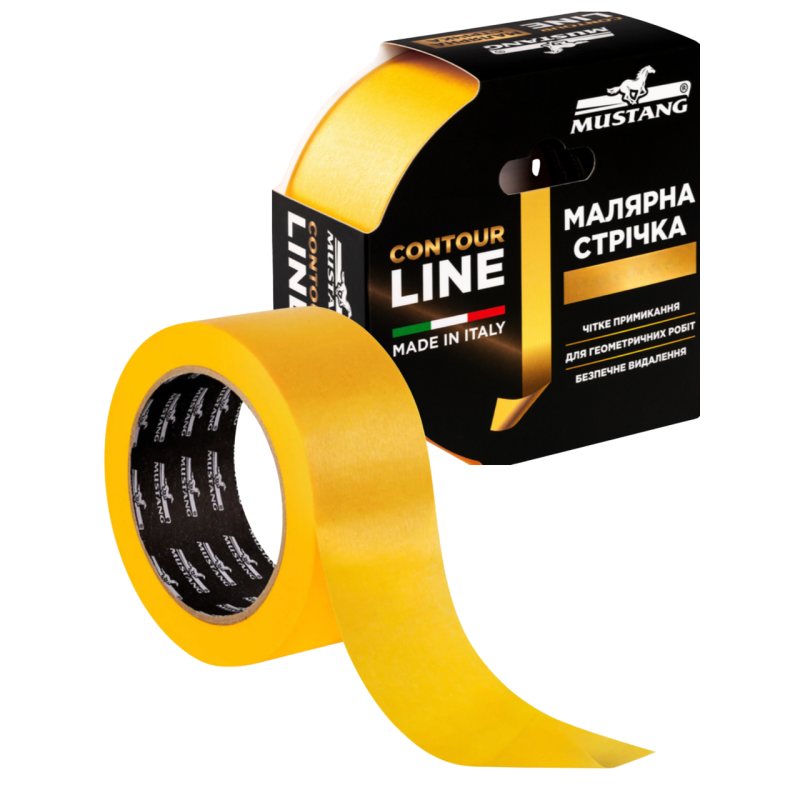 Малярна стрічка рисова  Mustang Contour Line 36мм*50м (ITWP3650G)