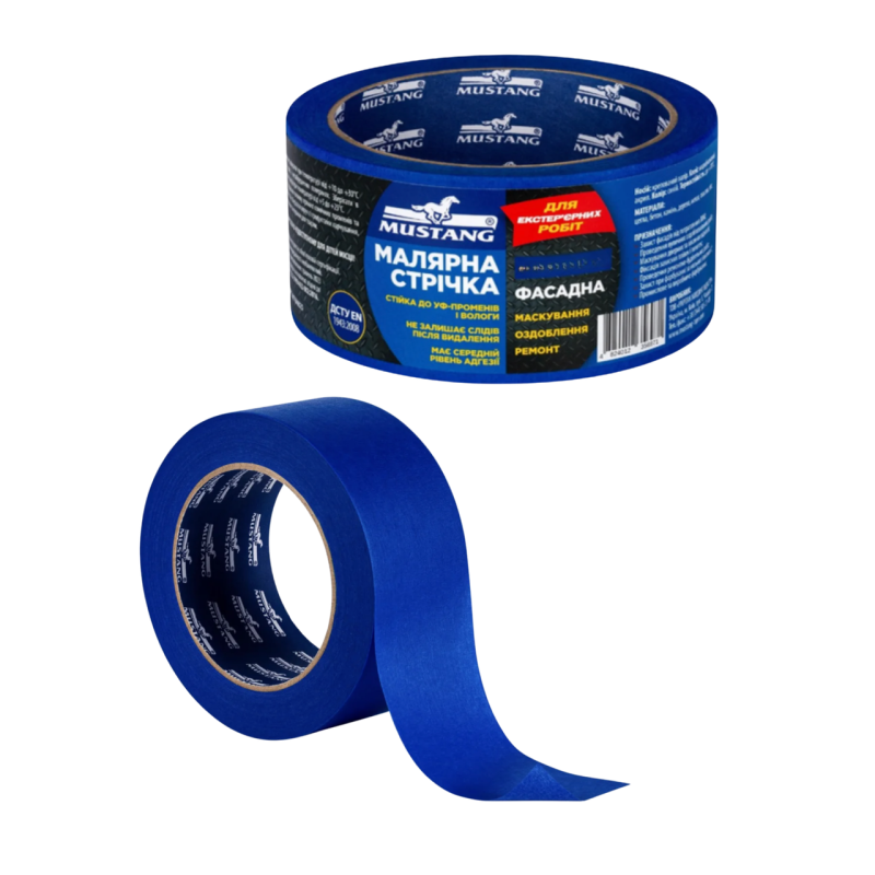 Малярна стрічка фасадна синя MUSTANG  48мм*50м (MTB4850)