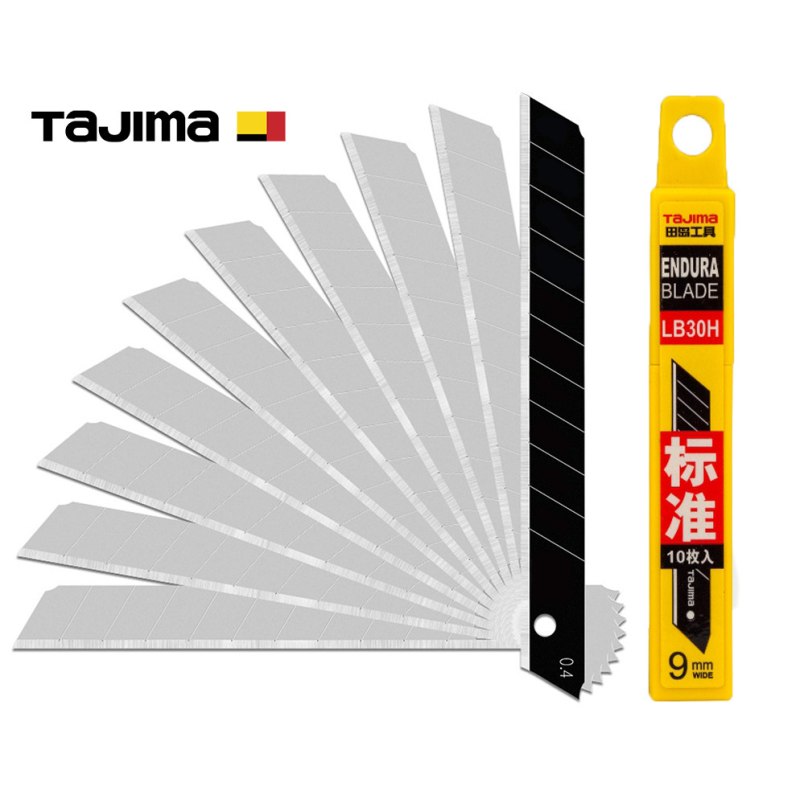 Леза для канцелярського ножа 9 мм TAJIMA (Японія) LB30H ультра міцні сегментні 10 шт (1102-0192)