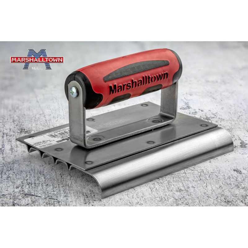 Радіус для прасування по бетону MARSHALLTOWN QLT з нарізувачем канавок (нерж. сталь) 152 х 127 мм