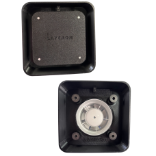 Вентилятор прихованого монтажу Layeron D100 (L0046) з датчиком вологості та таймером – 105 м³/год, білий/чорний заокругдені кути 