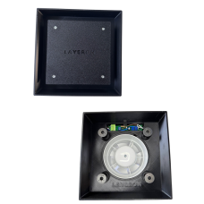 Вентилятор прихованого монтажу Layeron D100  з таймером та датчиком вологості — 105 м³/год, білий/чорний, прямі кути (L0047)