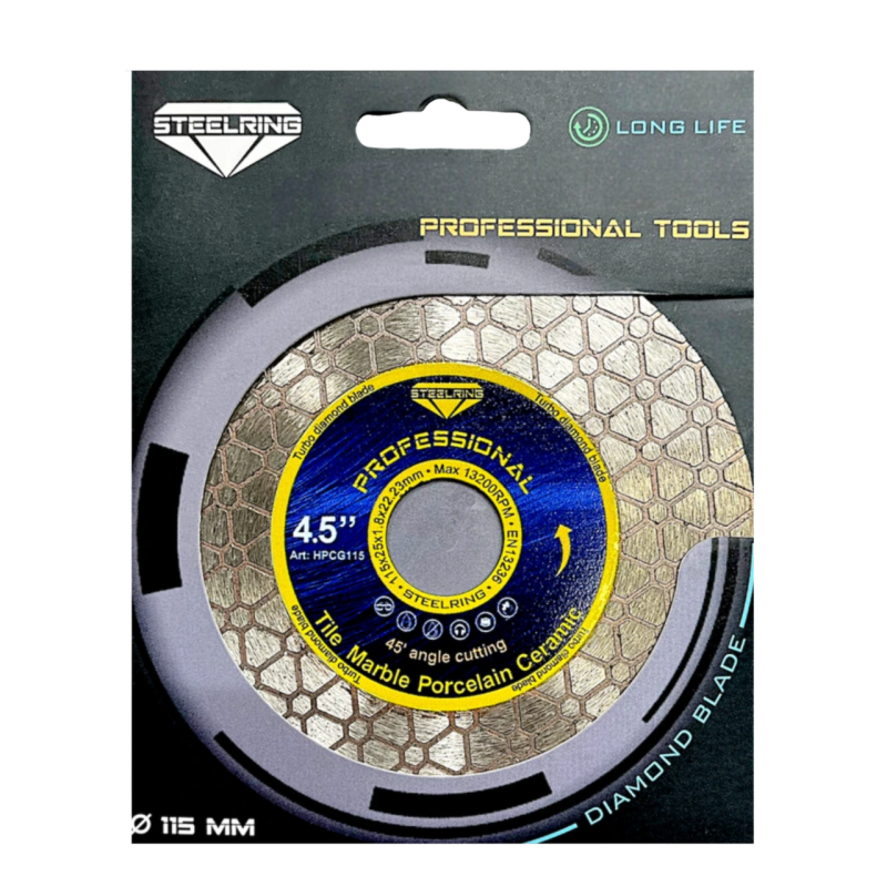 Диск алмазний для різу під 45° Steelring PROFESSIONAL 115×1.8 мм (HPCG115)